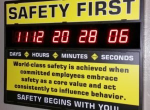 Caution Safety Sign Clock