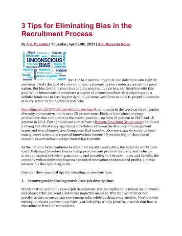 3 Tips for Eliminating Bias in the Recruitment Process