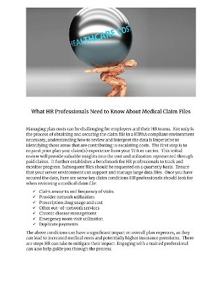 What HR Professionals Need to Know About Medical Claim Files