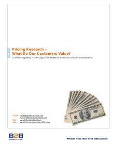 Pricing Research - What Do Our Customers Value?