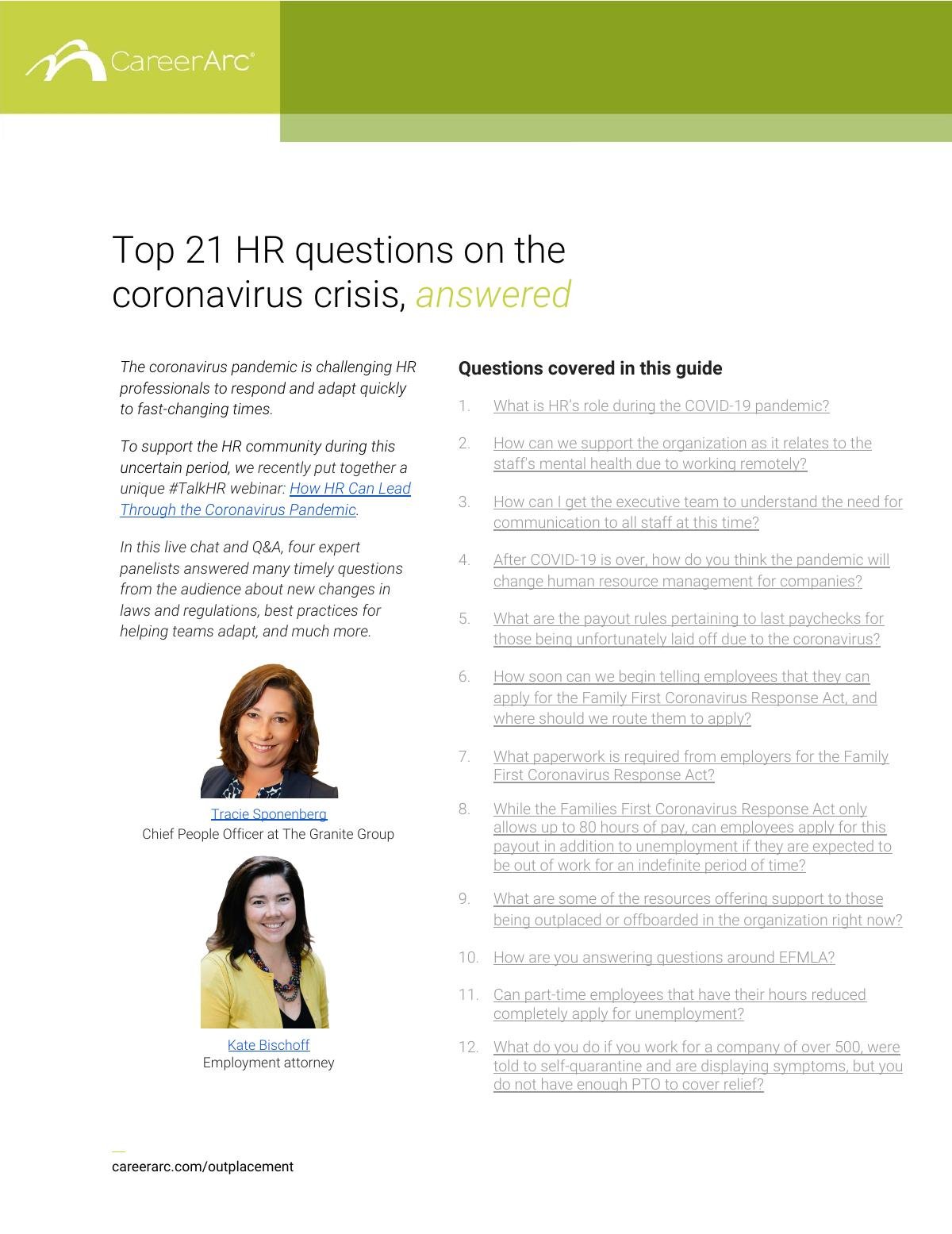 Top 21 HR questions on the coronavirus crisis, answered