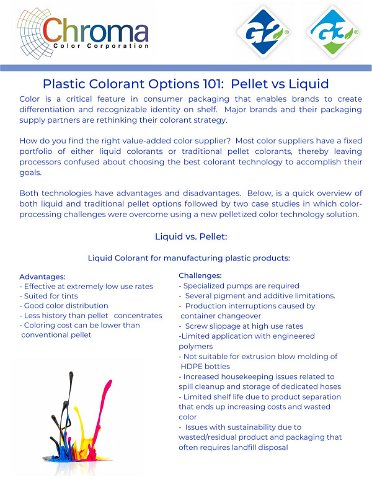 Plastic Colorant Options 101: Pellet vs Liquid