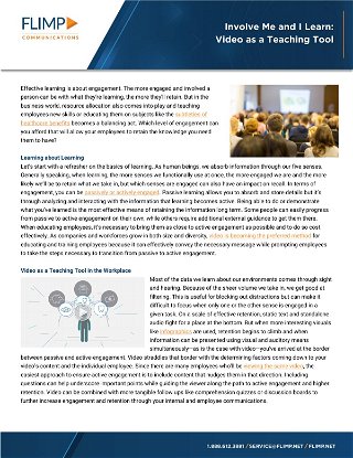 Involve Me and I Learn:  Video as a Teaching Tool
