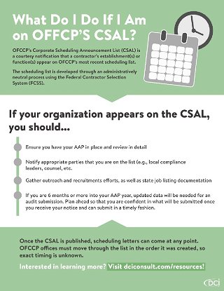 What Do I Do if I Am on OFCCP's CSAL?