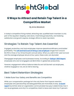 6 Ways to Attract and Retain Top Talent in a Competitive Market