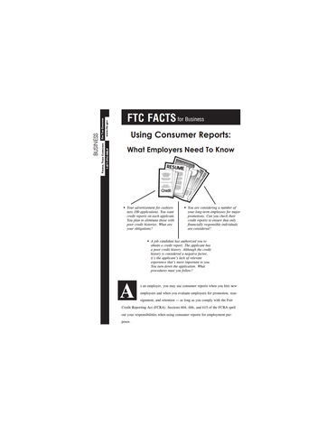 FTC Facts For Employers