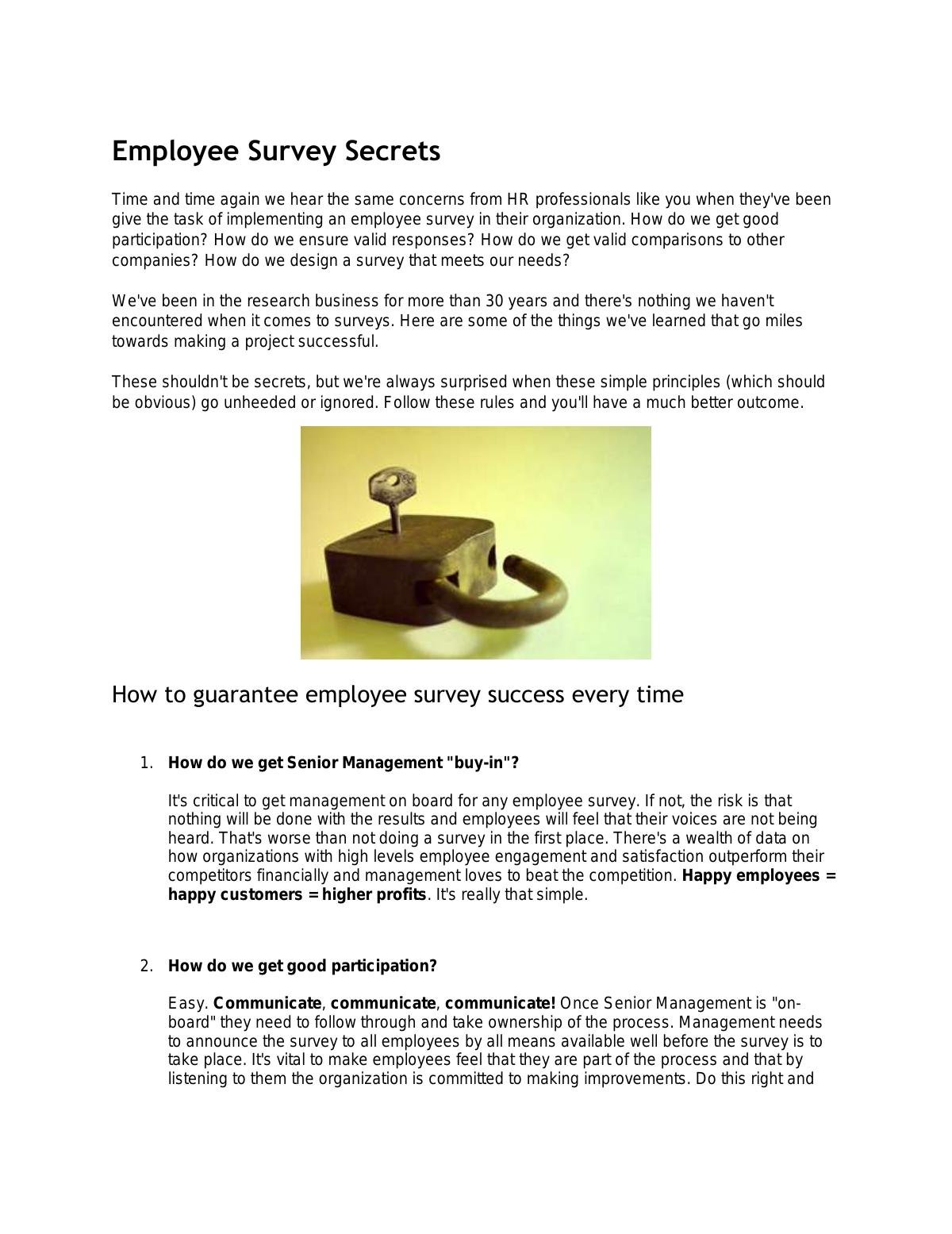 Employee Survey Secrets