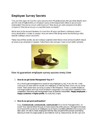 Employee Survey Secrets