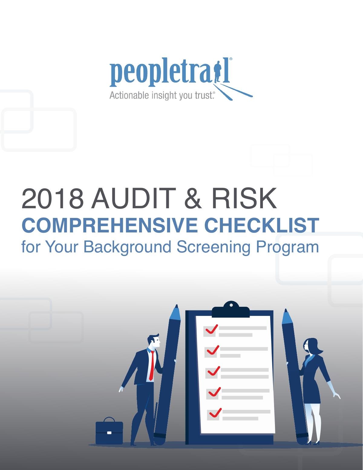 2018 Audit & Risk Comprehensive Checklist for Your Background Screening Program