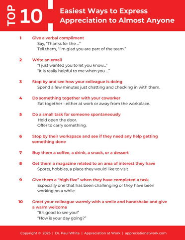 Top 10 Easiest Ways to Express Appreciation to Almost Anyone