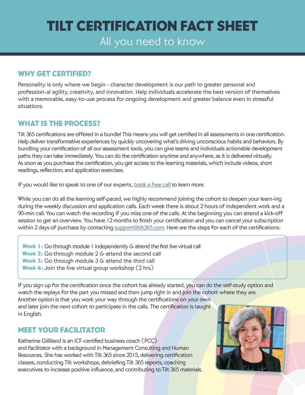 Personality Assessment Certification Fact Sheet