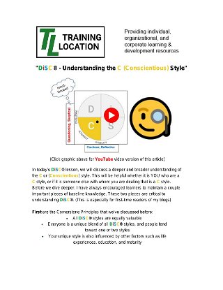 DiSC® - Understanding the C (Conscientious) Style