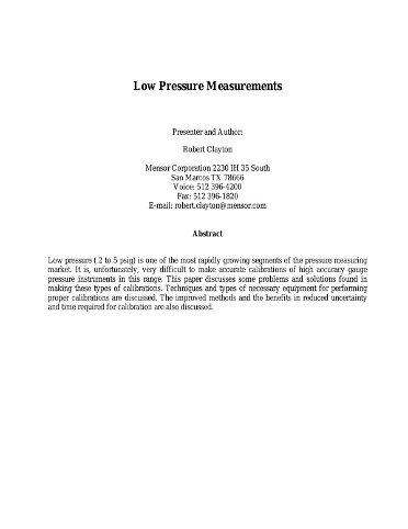 Low Pressure Measurements