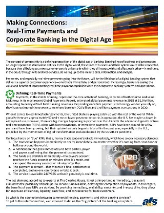 Making the Connection: Real-Time Payments and Commercial Lending in the Digital Age