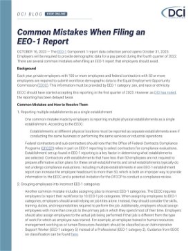 Common Mistakes When Filing an EEO-1 Report