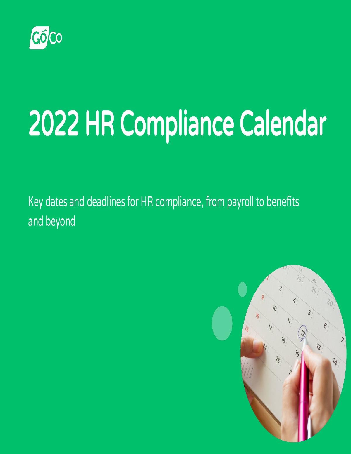2022 HR Compliance Calendar