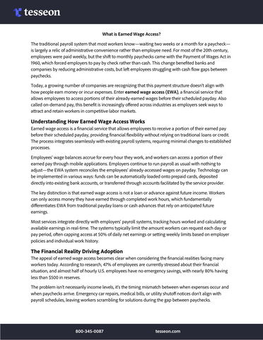What is Earned Wage Access?