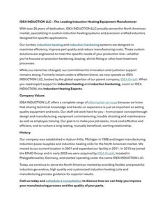 IDEA INDUCTION LLC – The Leading Induction Heating Equipment Manufacturer