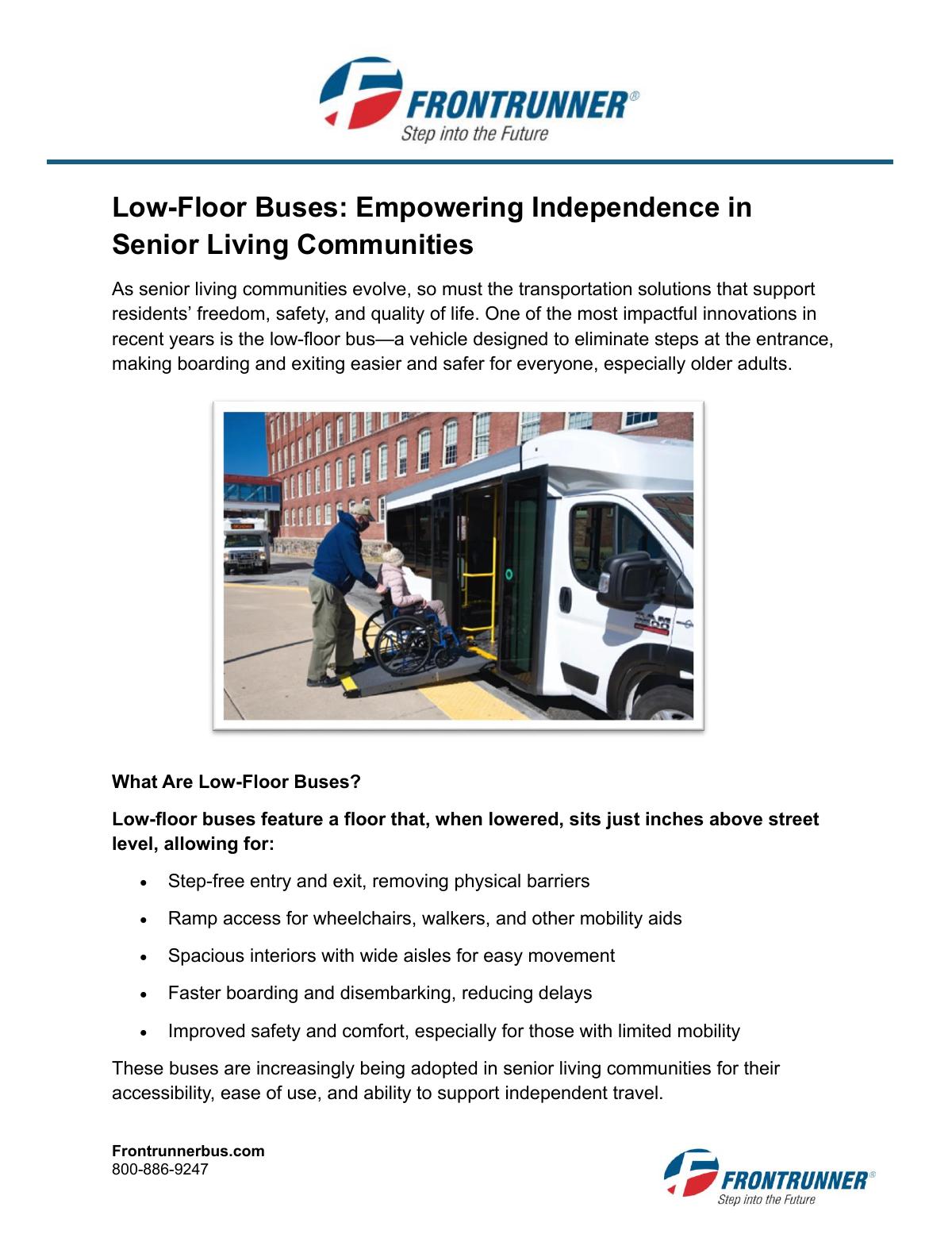 Low-Floor Buses: Empowering Independence in Senior Living Communities