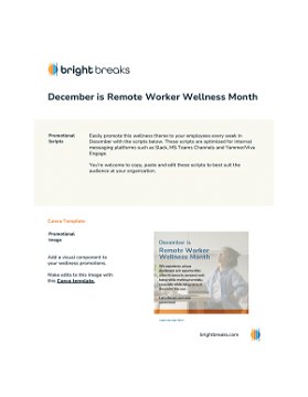 December is Remote Worker Wellness Month: FREE Promotional Resources for Organizations