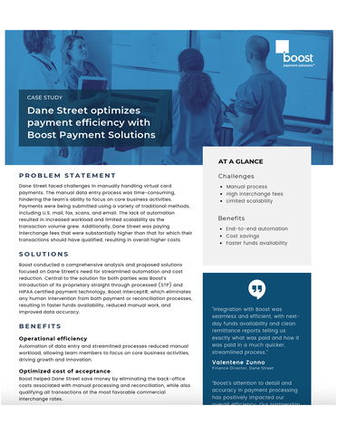 Dane Street Optimizes Payment Efficiency with Boost Payment Solutions