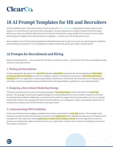 18 AI Prompt Templates for HR and Recruiters
