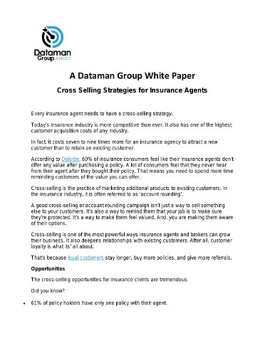 Cross-Selling for Insurance Agents