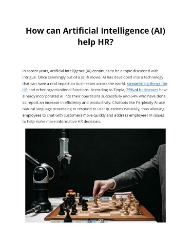 How can Artificial Intelligence (AI) help HR?