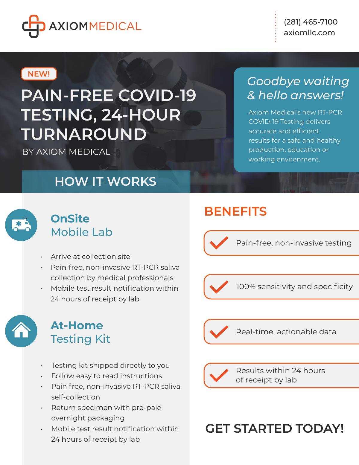 24-Hour COVID-19 Testing Services by Axiom Medical