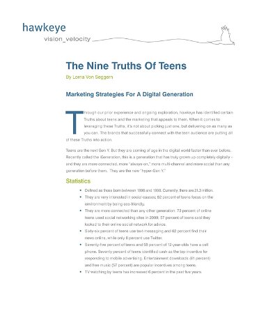 The Nine Truths of Teens