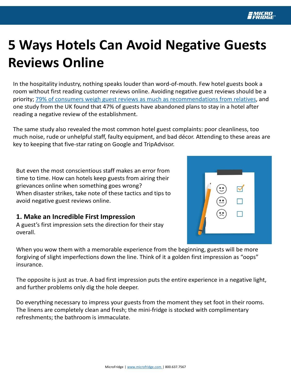 How Hotels Can Avoid Negative Guests Reviews Online 
