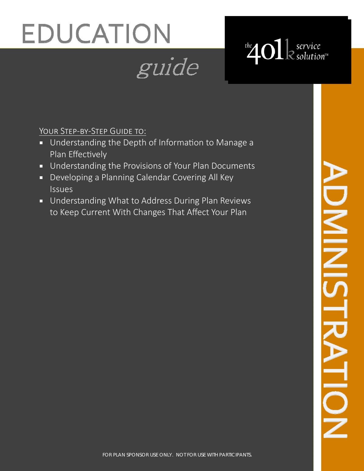 Guide to Retirement Plan Administration