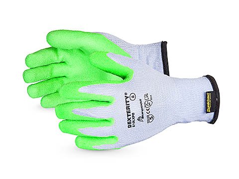 -	S10LXPB: Dexterity® 10-Gauge Cotton/Poly Knit Glove with Hi-Viz Latex Palm Lined with Punkban™