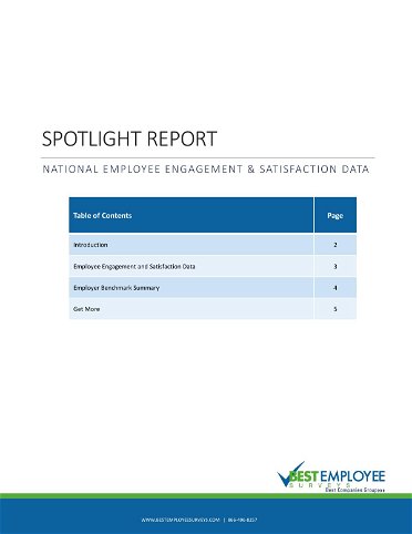 Spotlight Report: National Employee Engagement and Satisfaction Data