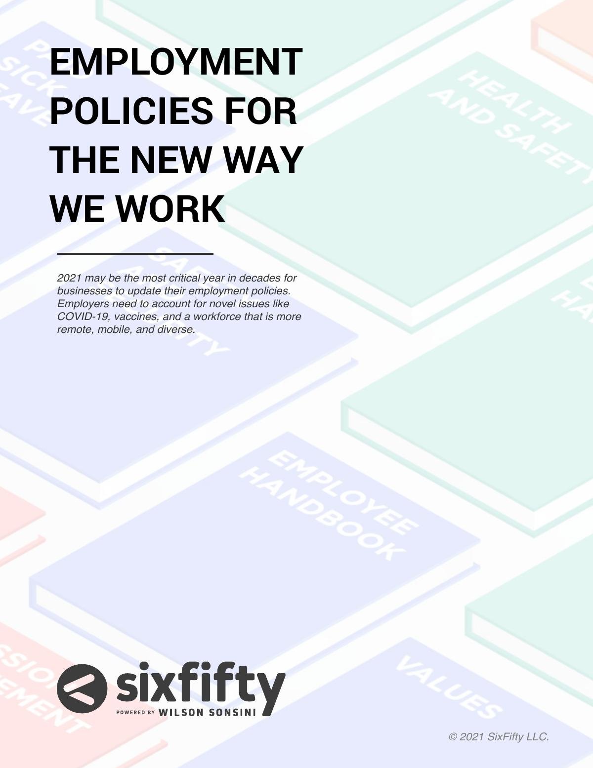Employee Handbook and Employment Policies for the new way we work