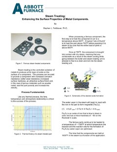 Steam Treating; Enhancing the Surface Properties of Metal Components