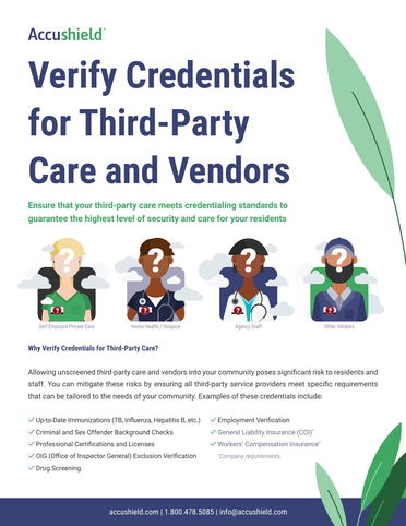 Verify Credentials for Third-Party Care and Vendors