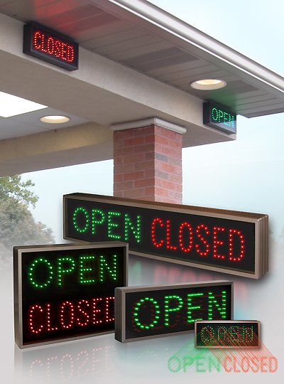 Outdoor LED Open Closed Signs are ideal for Drive Thru Lanes