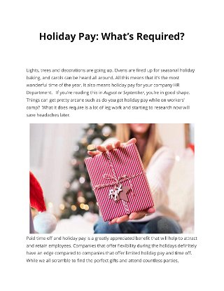 Holiday Pay: What’s Required? 