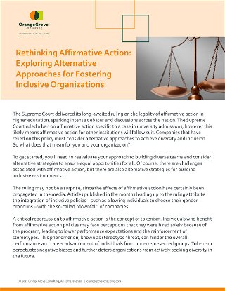 Rethinking Affirmative Action: Exploring Alternative Approaches for Fostering Inclusive Organization