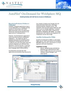 Nastel AutoPilot® On-Demand for WebSphere MQ