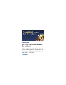 The 2025 B2B Contact Data API Buyer’s Guide