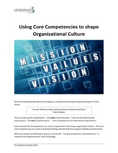 Using Core Competencies to Shape Organizational Culture