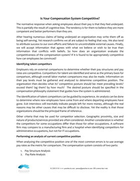 Is Your Compensation System Competitive?