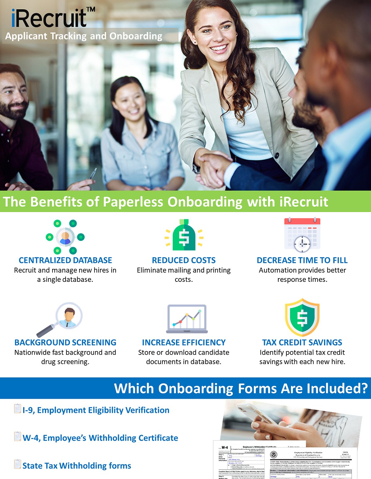 The Benefits of Paperless Remote Onboarding with iRecruit Infographic