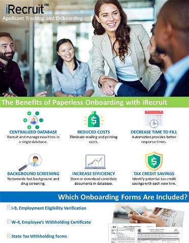 The Benefits of Paperless Remote Onboarding with iRecruit Infographic
