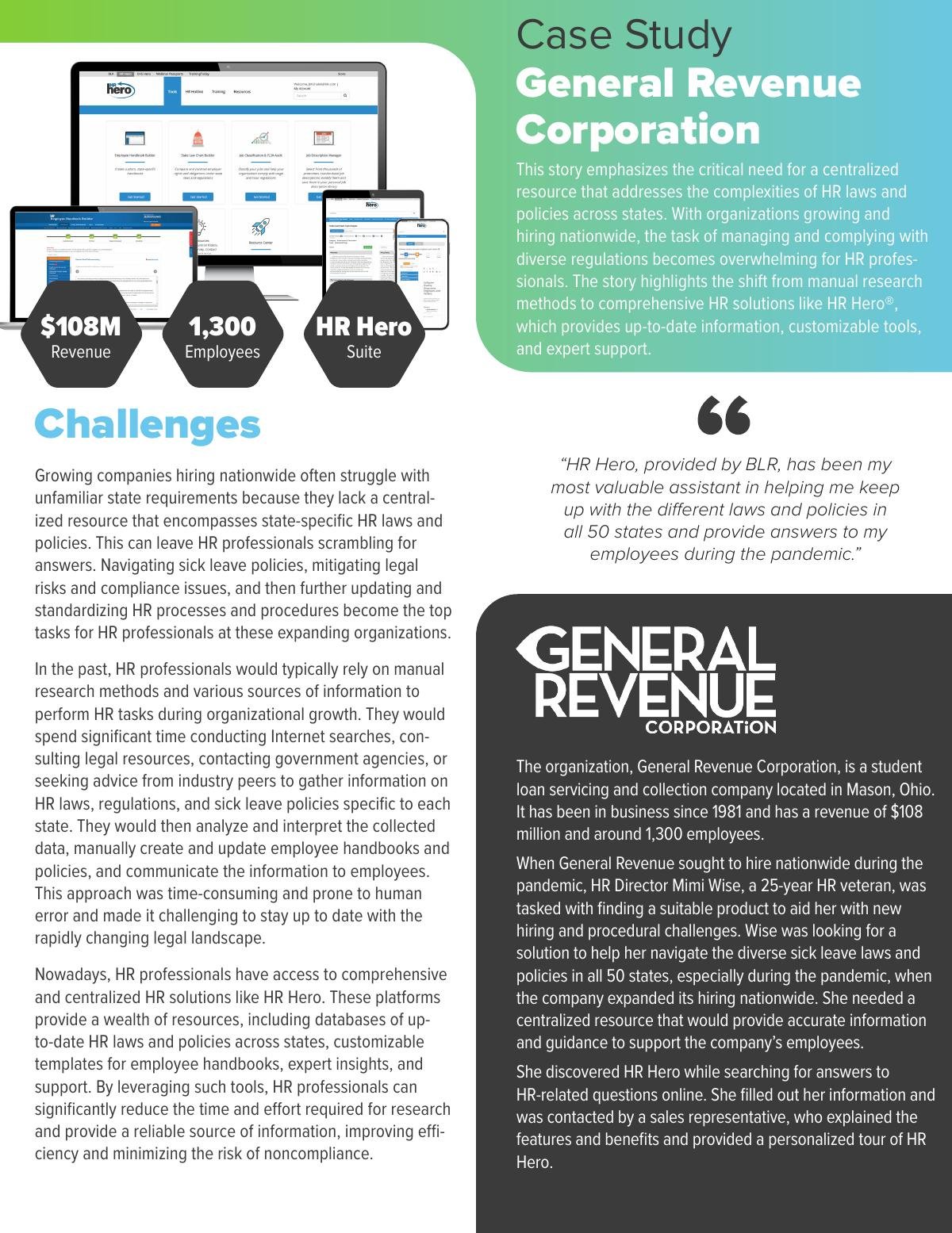 General Revenue Corporation: Finding compliance success