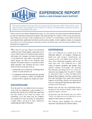 Back-A-Line Experience Report