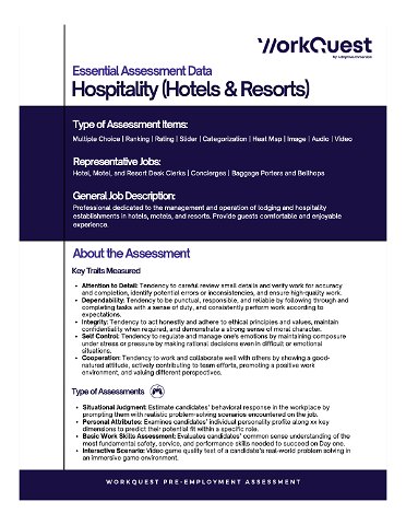 Hospitality (Hotels & Resorts) Industry Assessment