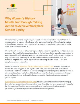 Why Women’s History Month Isn’t Enough: Taking Action to Achieve Workplace Gender Equity